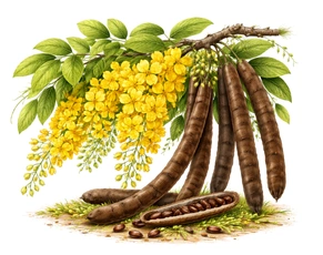Aragvadha (Cassia fistula) yellow flowers and fruit pods are used for treating psoriasis and eczema.