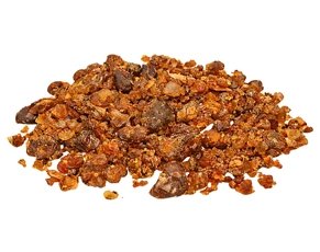 Professional studio shot of Kanchanar Guggulu resin in its raw, purified form, representing a potent Ayurvedic medicine for PCOD and natural remedies for PCOD.