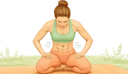 A professional demonstration of Agnisar Kriya, a core abdominal practice in Yoga for Constipation & IBS designed to stimulate digestive fire and intestinal movement.