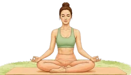 Professional illustration of a person practicing Mula Bandha (Root Lock) as a specialized technique in yoga & pelvic floor exercises for enhanced reproductive control.