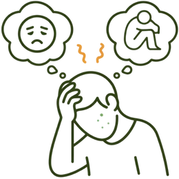 A medical infographic illustrating the Psychological Impact Risks & Complications of Acne is Ignored, showing a person experiencing low self-esteem, social withdrawal, and emotional distress due to persistent skin issues.