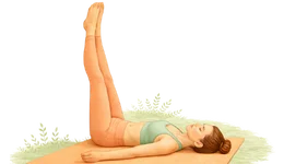 A professional illustration of a practitioner performing Viparita Karani (Legs-Up-The-Wall Pose), one of the Best Yoga Asanas for Piles & Circulation used to reduce pressure on the rectal veins.