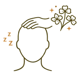 Icon representing mental stress relief and scalp relaxation through Ayurvedic hair fall therapy.